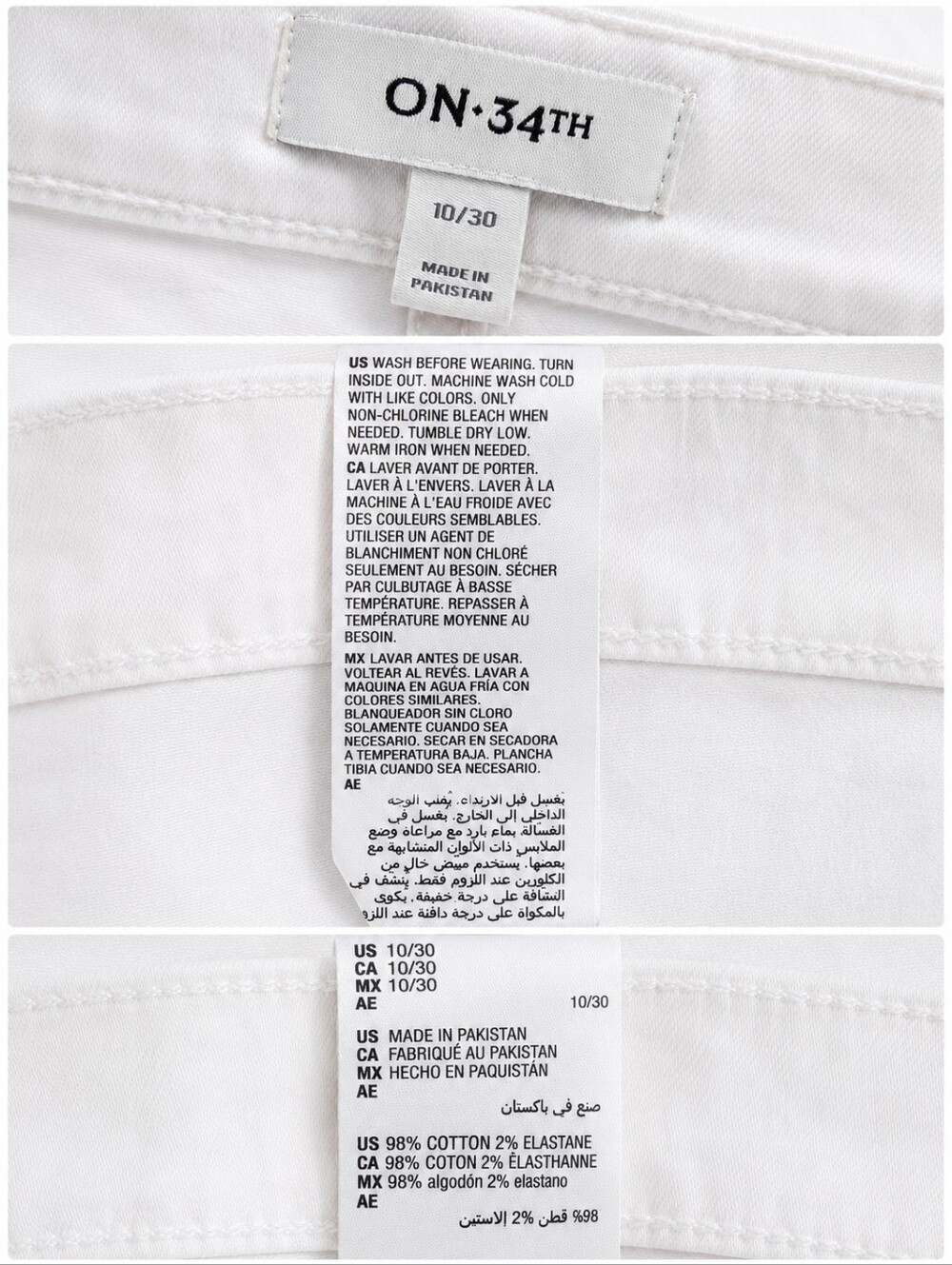 🔥White denim jean knee length cotton stretch Pockets pencil skirt minimilist - Picture 6 of 7